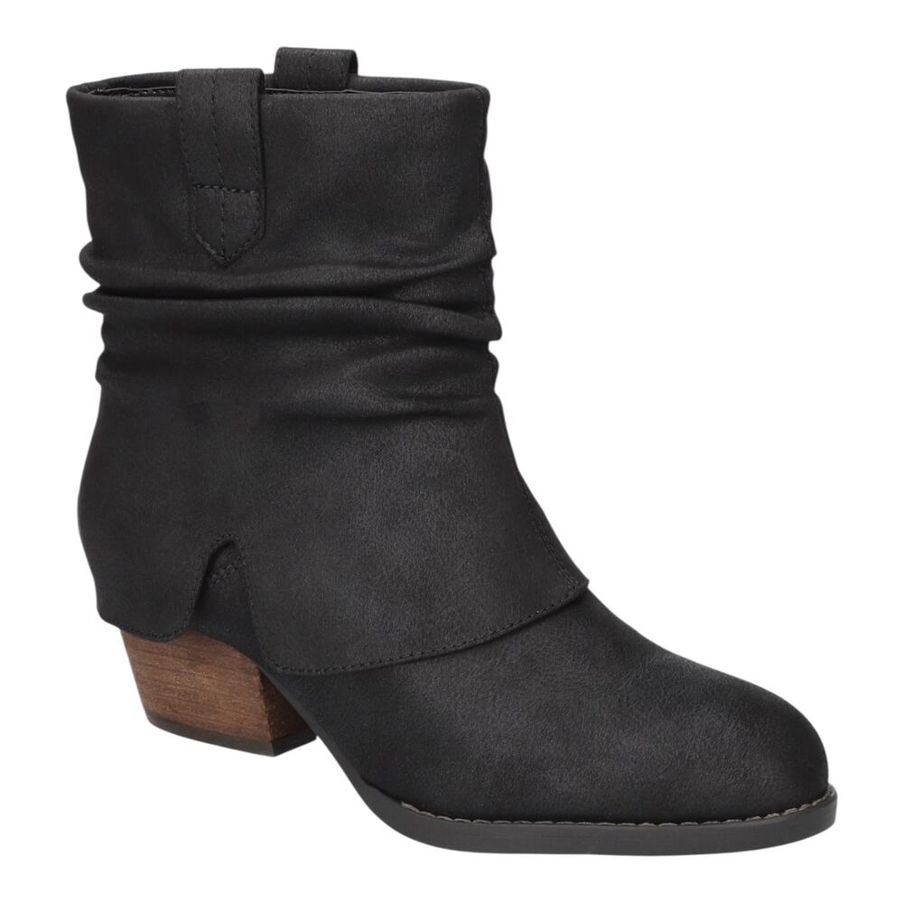 Bella Vita Women's Twyla Slouch Foldover Block Heel Ankle Booties Black Size 7 W